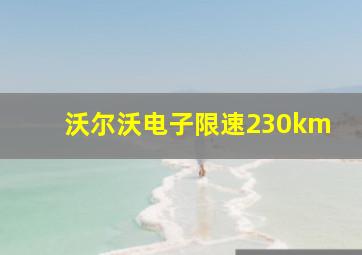 沃尔沃电子限速230km