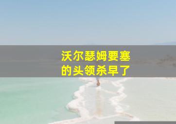 沃尔瑟姆要塞的头领杀早了