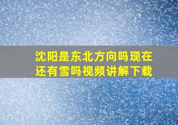 沈阳是东北方向吗现在还有雪吗视频讲解下载