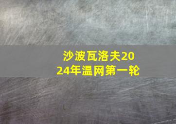 沙波瓦洛夫2024年温网第一轮