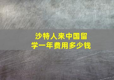 沙特人来中国留学一年费用多少钱