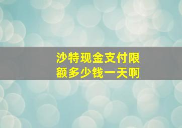 沙特现金支付限额多少钱一天啊