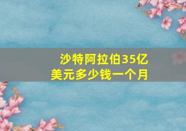 沙特阿拉伯35亿美元多少钱一个月