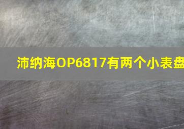 沛纳海OP6817有两个小表盘