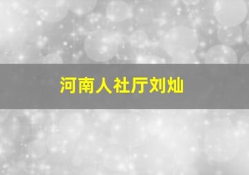 河南人社厅刘灿