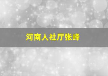 河南人社厅张峰