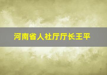 河南省人社厅厅长王平