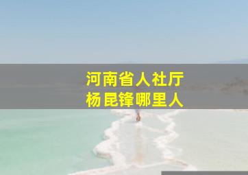 河南省人社厅杨昆锋哪里人