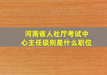 河南省人社厅考试中心主任级别是什么职位