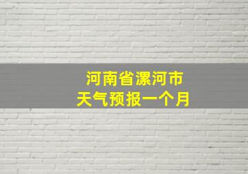 河南省漯河市天气预报一个月