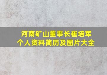 河南矿山董事长崔培军个人资料简历及图片大全