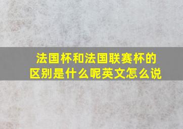 法国杯和法国联赛杯的区别是什么呢英文怎么说