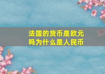 法国的货币是欧元吗为什么是人民币