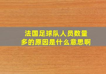 法国足球队人员数量多的原因是什么意思啊