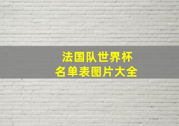 法国队世界杯名单表图片大全