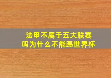 法甲不属于五大联赛吗为什么不能踢世界杯