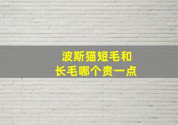 波斯猫短毛和长毛哪个贵一点