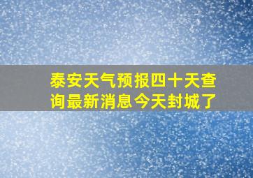 泰安天气预报四十天查询最新消息今天封城了