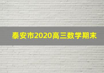 泰安市2020高三数学期末