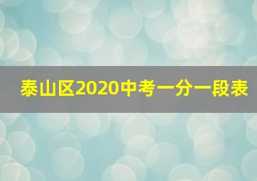 泰山区2020中考一分一段表