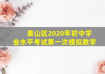 泰山区2020年初中学业水平考试第一次模拟数学