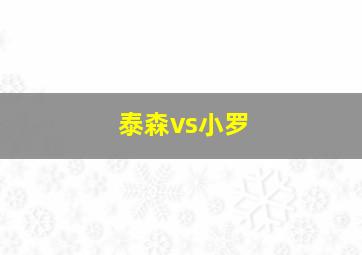 泰森vs小罗