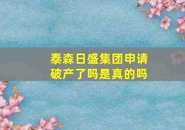 泰森日盛集团申请破产了吗是真的吗