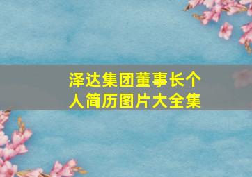 泽达集团董事长个人简历图片大全集