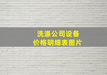 洗涤公司设备价格明细表图片