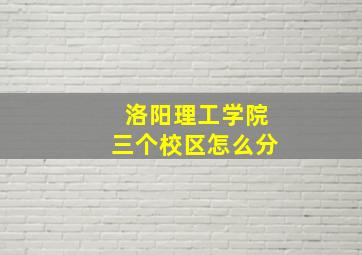 洛阳理工学院三个校区怎么分