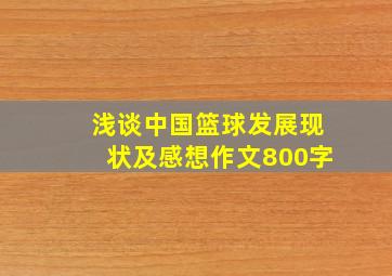 浅谈中国篮球发展现状及感想作文800字