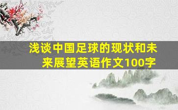 浅谈中国足球的现状和未来展望英语作文100字