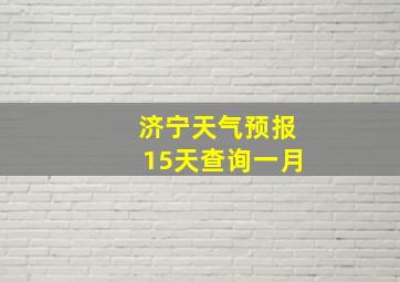 济宁天气预报15天查询一月