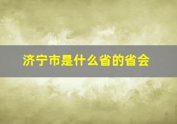 济宁市是什么省的省会