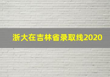 浙大在吉林省录取线2020