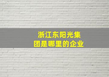 浙江东阳光集团是哪里的企业