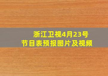 浙江卫视4月23号节目表预报图片及视频