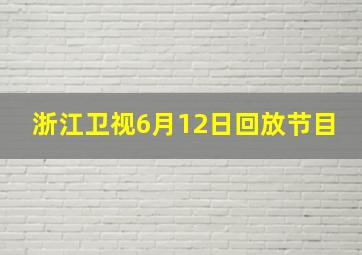 浙江卫视6月12日回放节目