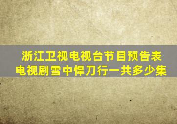 浙江卫视电视台节目预告表电视剧雪中悍刀行一共多少集