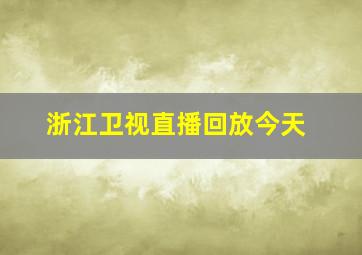 浙江卫视直播回放今天