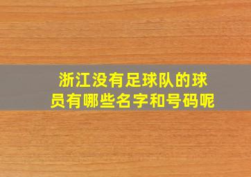 浙江没有足球队的球员有哪些名字和号码呢