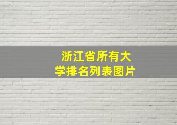 浙江省所有大学排名列表图片