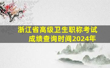 浙江省高级卫生职称考试成绩查询时间2024年