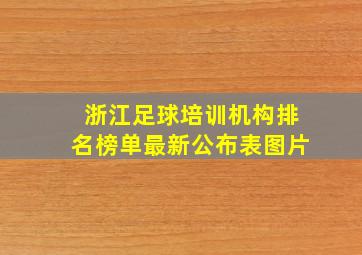 浙江足球培训机构排名榜单最新公布表图片