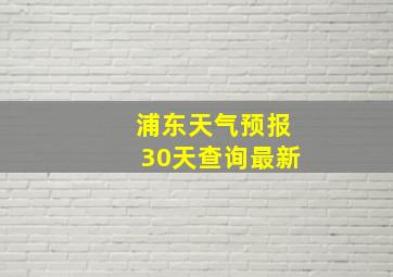 浦东天气预报30天查询最新