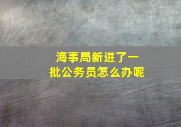 海事局新进了一批公务员怎么办呢