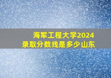 海军工程大学2024录取分数线是多少山东