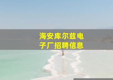 海安库尔兹电子厂招聘信息