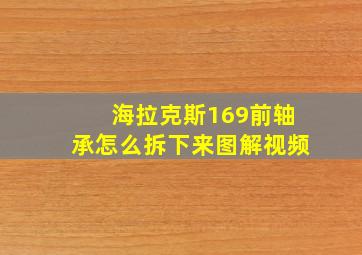 海拉克斯169前轴承怎么拆下来图解视频