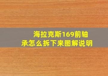 海拉克斯169前轴承怎么拆下来图解说明